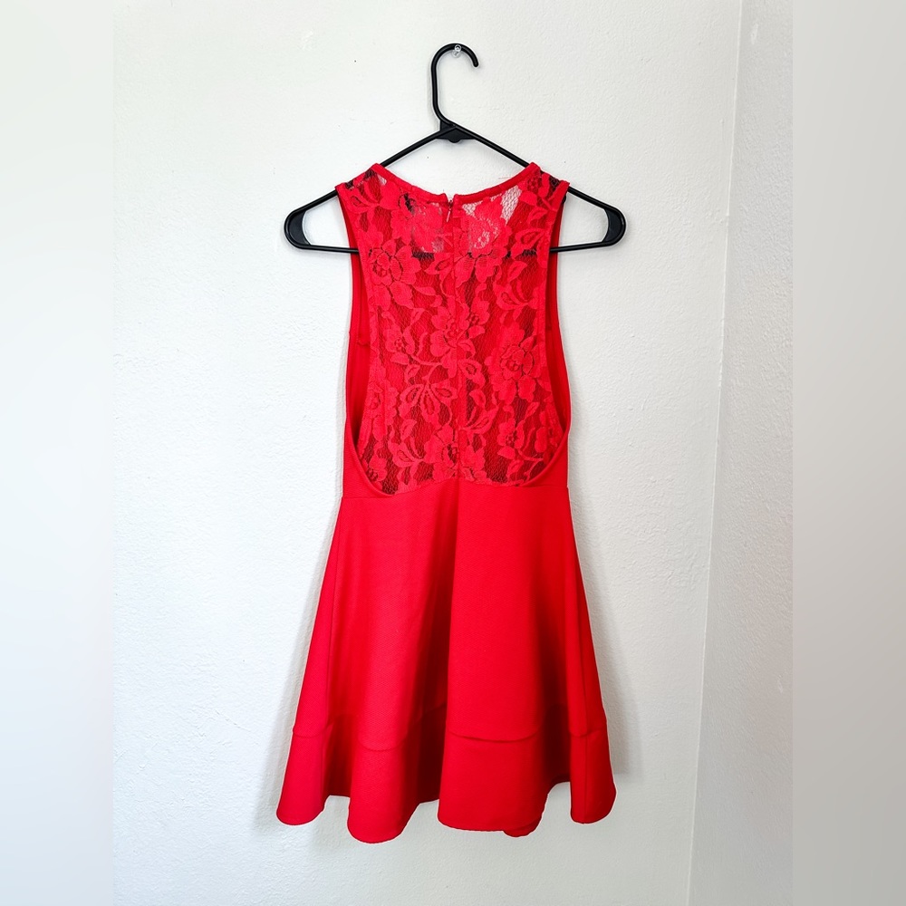 Forever 21 Lace Back High Neck Mini Dress